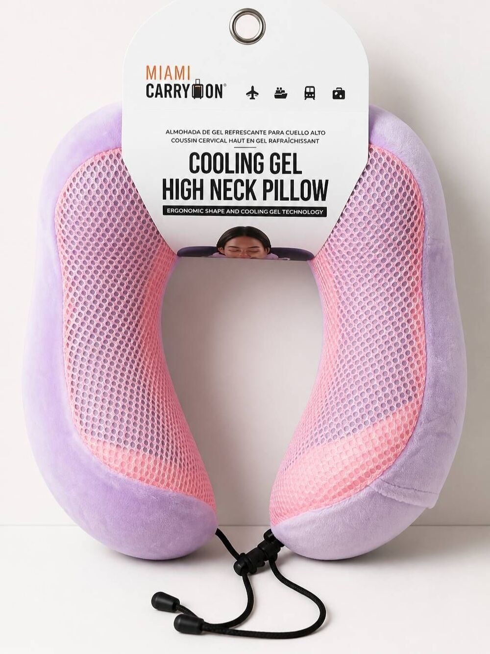 🇬🇪🔸️NWT Miami Pink & Purple Chilling Gel Memory Foam Travel Pillow